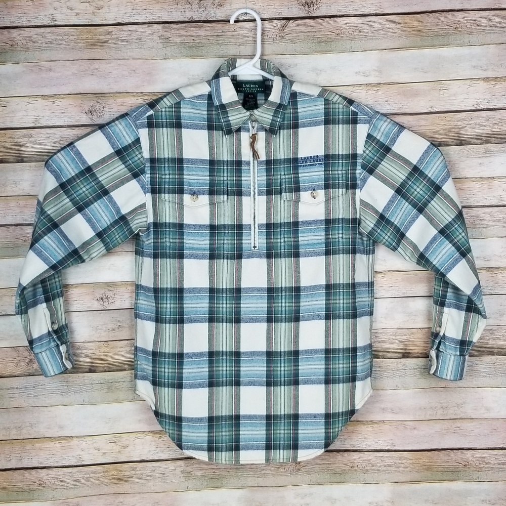 Women's Ralph Lauren Flannel Quarter Zip sz P/S